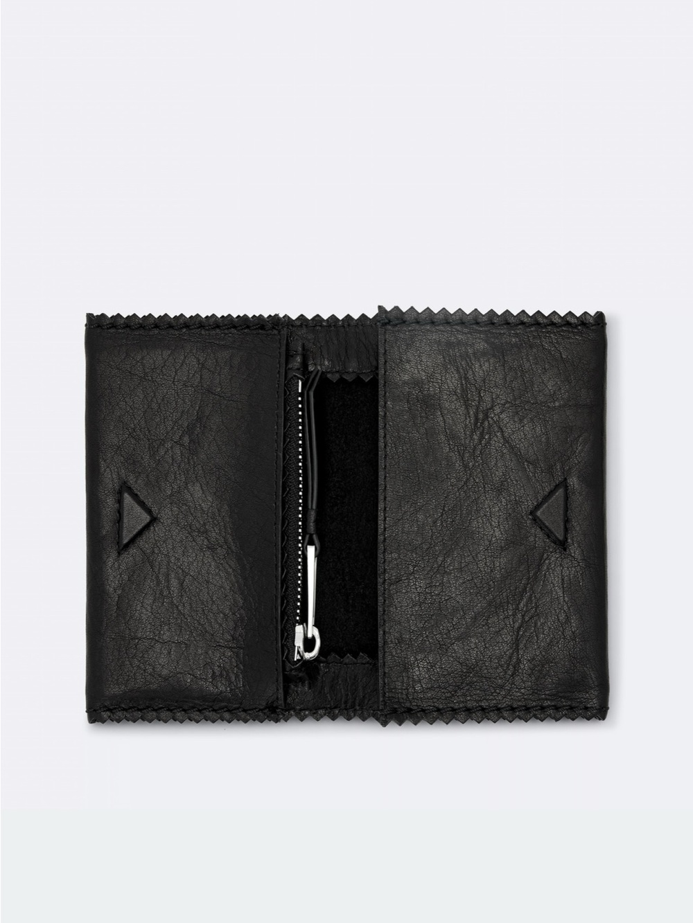 All Saints Black Leather Fold Wallet